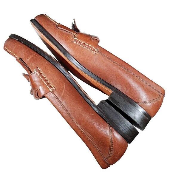 Johnston And Murphy Men's Brown Leather Tassel Loafer Dress Shoes Size 1… - Picture 6 of 10